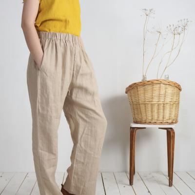 Pantalon droit en lin à taille haute VILYUY