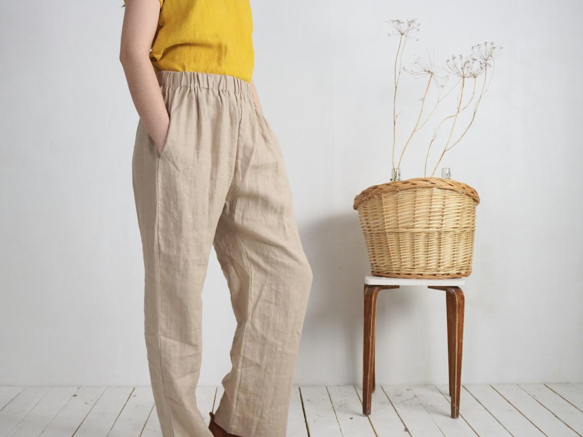 Pantalon droit en lin à taille haute VILYUY
