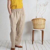 Pantalon droit en lin à taille haute VILYUY