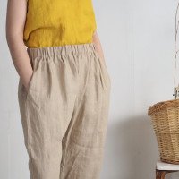 Pantalon droit en lin à taille haute VILYUY