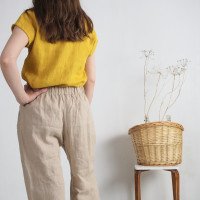 Pantalon droit en lin à taille haute VILYUY