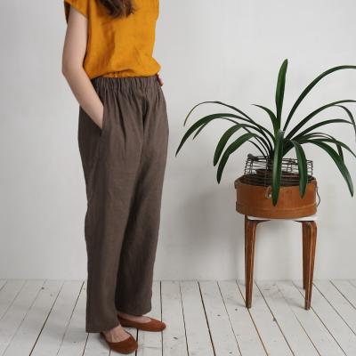 Pantalon droit en lin à taille haute VILYUY