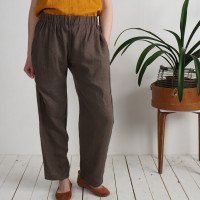 Pantalon droit en lin à taille haute VILYUY