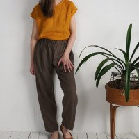 Pantalon droit en lin à taille haute VILYUY