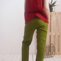 Pantalon de grossesse en lin à cordon VOLGA