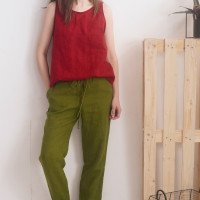 Pantalon de grossesse en lin à cordon VOLGA