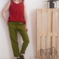 Pantalon de grossesse en lin à cordon VOLGA
