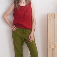 Pantalon de grossesse en lin à cordon VOLGA