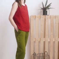 Pantalon de grossesse en lin à cordon VOLGA