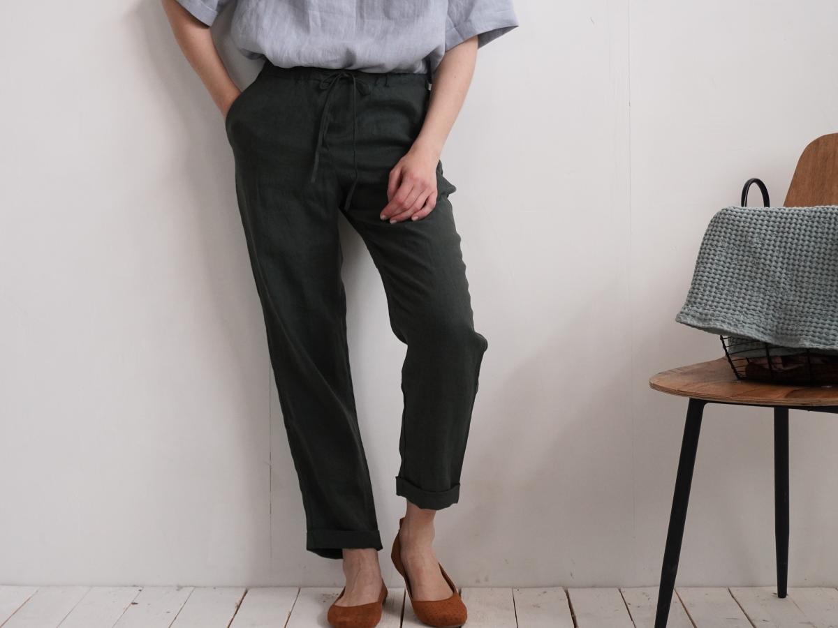 Pantalon en lin à cordon VOLGA