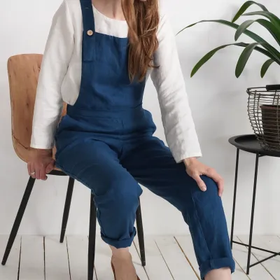 Linen overall, natural linen jumpsuit - SHANNON