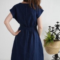 Robe chemise midi en lin à ceinture LIMPOPO