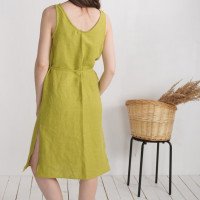 Robe en lin sans manches à fentes MEKONG