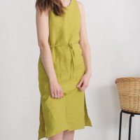 Robe en lin sans manches à fentes MEKONG