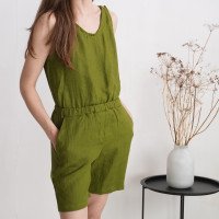 Combishort en lin sans manches HUANG