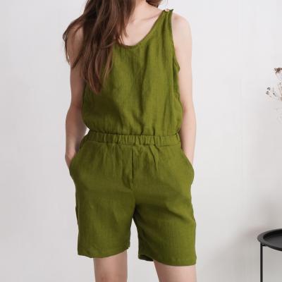 Combishort en lin sans manches HUANG
