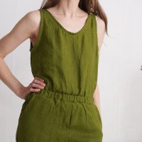 Combishort en lin sans manches HUANG