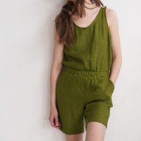 Combishort en lin sans manches HUANG
