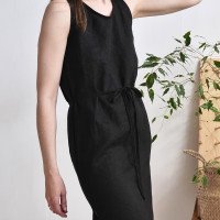 Robe en lin sans manches à fentes MEKONG