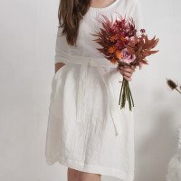 Robe de mariée trapèze en lin à ceinture JAPURA