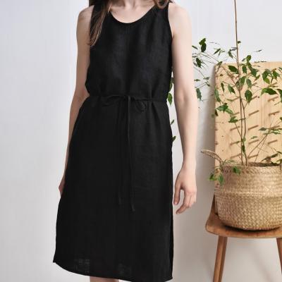Robe en lin sans manches à fentes MEKONG