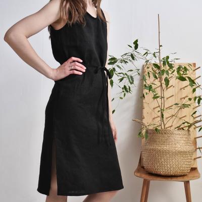 Robe en lin sans manches à fentes MEKONG