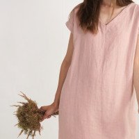 Robe de demoiselle d’honneur en lin à col V MADEIRA