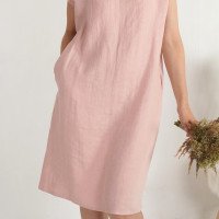 Robe de demoiselle d’honneur en lin à col V MADEIRA