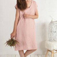Robe de demoiselle d’honneur en lin à col V MADEIRA