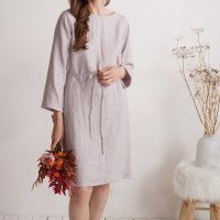 Robe de demoiselle d’honneur midi en lin à manches longues SINDHU