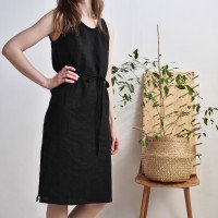 Robe en lin sans manches à fentes MEKONG