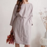 Robe de demoiselle d’honneur midi en lin à manches longues SINDHU