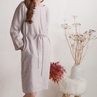 Robe de demoiselle d’honneur midi en lin à manches longues SINDHU
