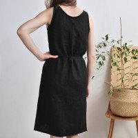 Robe en lin sans manches à fentes MEKONG