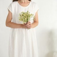 Robe de mariée en lin à taille empire pour la grossesse AMAZON