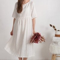Robe de mariée bohème en lin pour la grossesse COLORADO