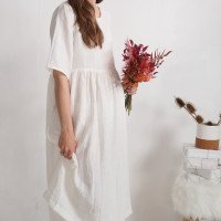 Robe de mariée bohème en lin pour la grossesse COLORADO