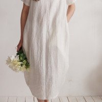Robe de mariée boule en lin pour la grossesse BELAYA