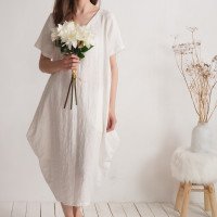 Robe de mariée boule en lin pour la grossesse BELAYA