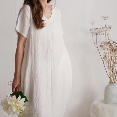 Robe de mariée boule en lin pour la grossesse BELAYA