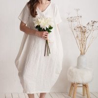 Robe de mariée boule en lin pour la grossesse BELAYA