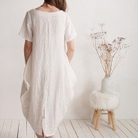 Robe de mariée boule en lin pour la grossesse BELAYA