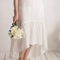 Robe de mariée longue bohème en lin à volant CONGO