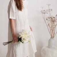 Robe de mariée longue bohème en lin à volant CONGO