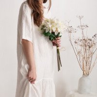 Robe de mariée longue bohème en lin à volant CONGO