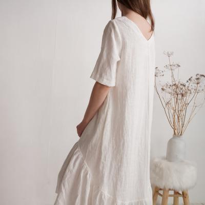 Robe de mariée longue bohème en lin à volant CONGO