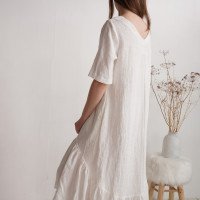 Robe de mariée longue bohème en lin à volant CONGO
