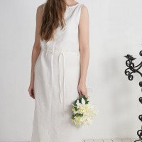 Robe de mariée longue en lin à dos ouvert TAGUS