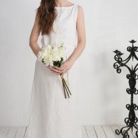 Robe de mariée longue en lin à dos ouvert TAGUS