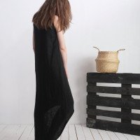 Robe longue en lin à dos allongé PEARL